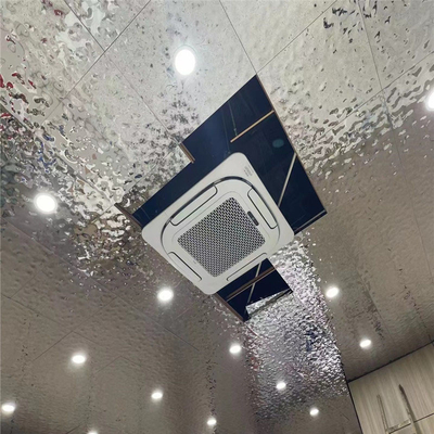 600x600mm वाटर रिपल स्टेनलेस स्टील सीलिंग पैनल शार्प एज