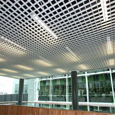 50x50mm एल्युमीनियम ओपन सेल सीलिंग मेटल ग्रिड सीलिंग पाउडर कोटिंग