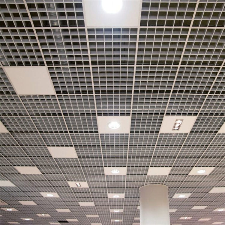फ्रेम हीट ट्रांसफर के साथ टी बार एल्यूमिनियम धातु छत 100x100 मिमी ग्रिड
